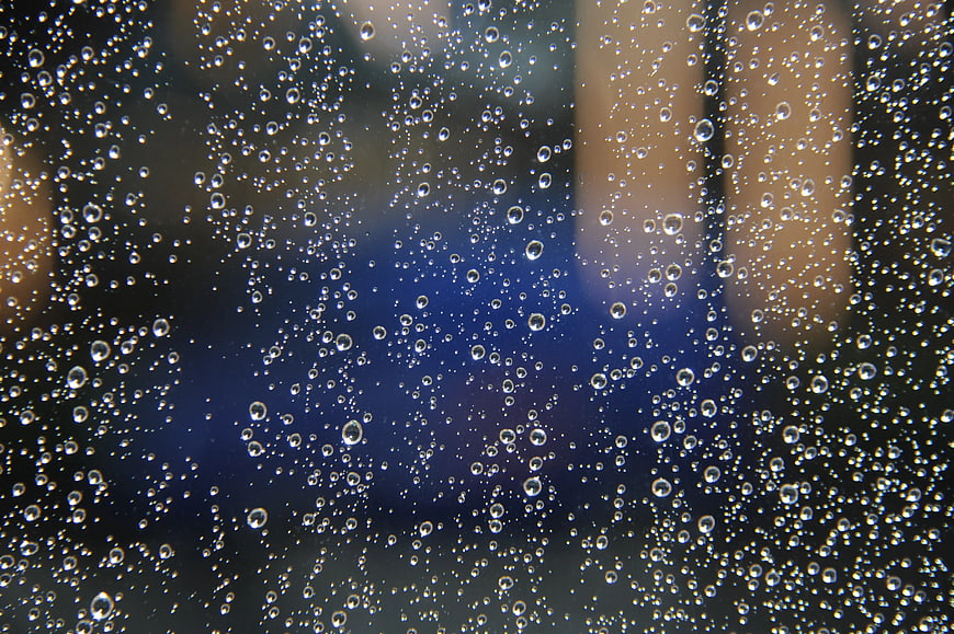 Close-up of water droplets on a window glass