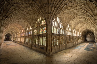 Gothic Fan Vaulted Ceiling in Historic Cathedral Cloister