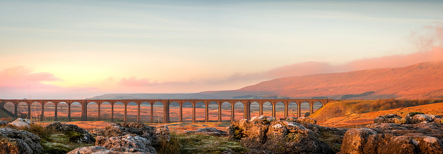 Ribblehead Viaduct at Sunrise in the Yorkshire Dales
