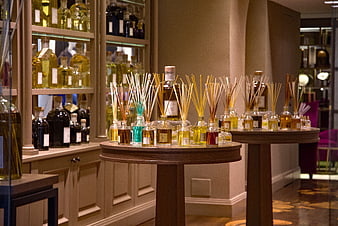 Luxury Home Fragrance Display in High-End Boutique Store