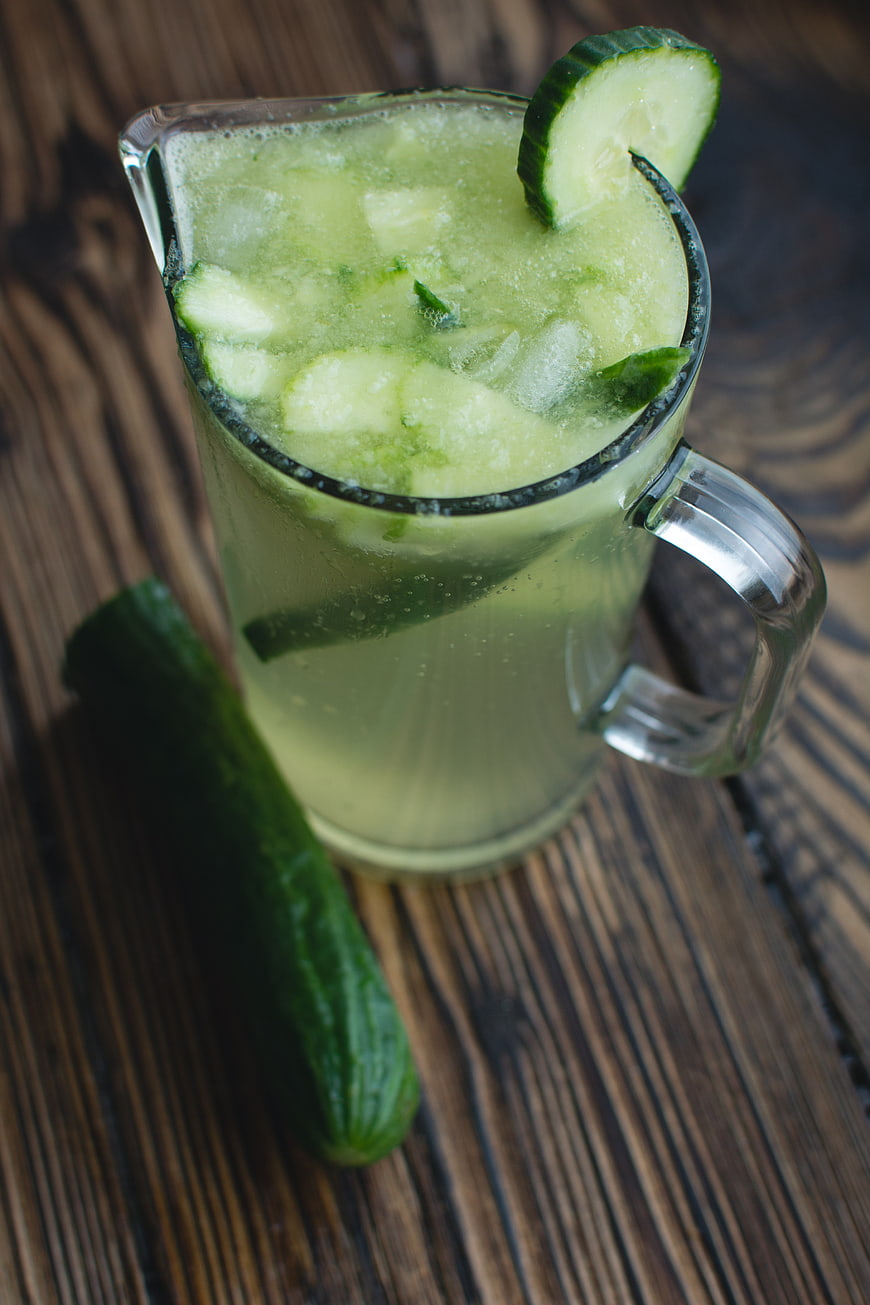 Refreshing Cucumber Mint Lemonade in Glass Mug