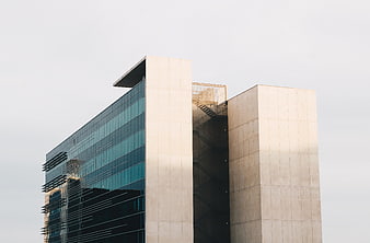 Modern Concrete and Glass Office Building Architecture
