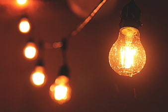 Vintage Edison Light Bulbs Glowing Warmly