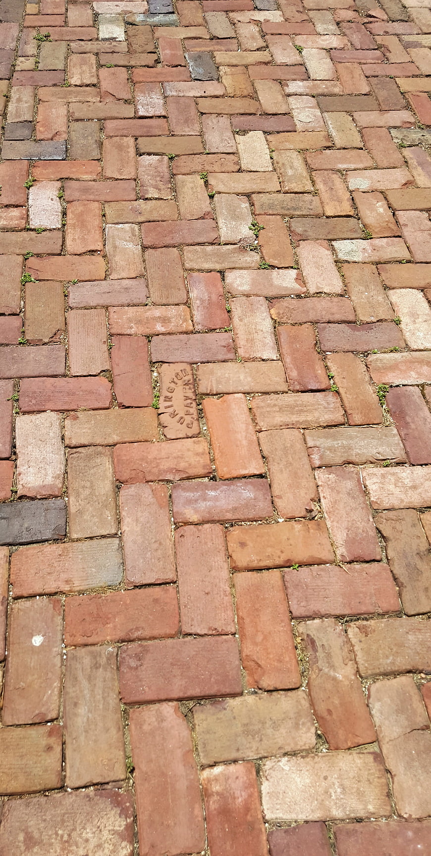 Vintage Herringbone Brick Pavement Texture Background