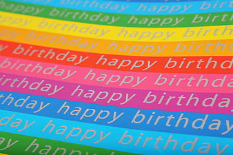 Colorful Happy Birthday Stripes Pattern Background