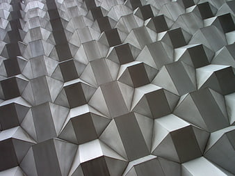 Abstract Geometric Metal Facade Pattern