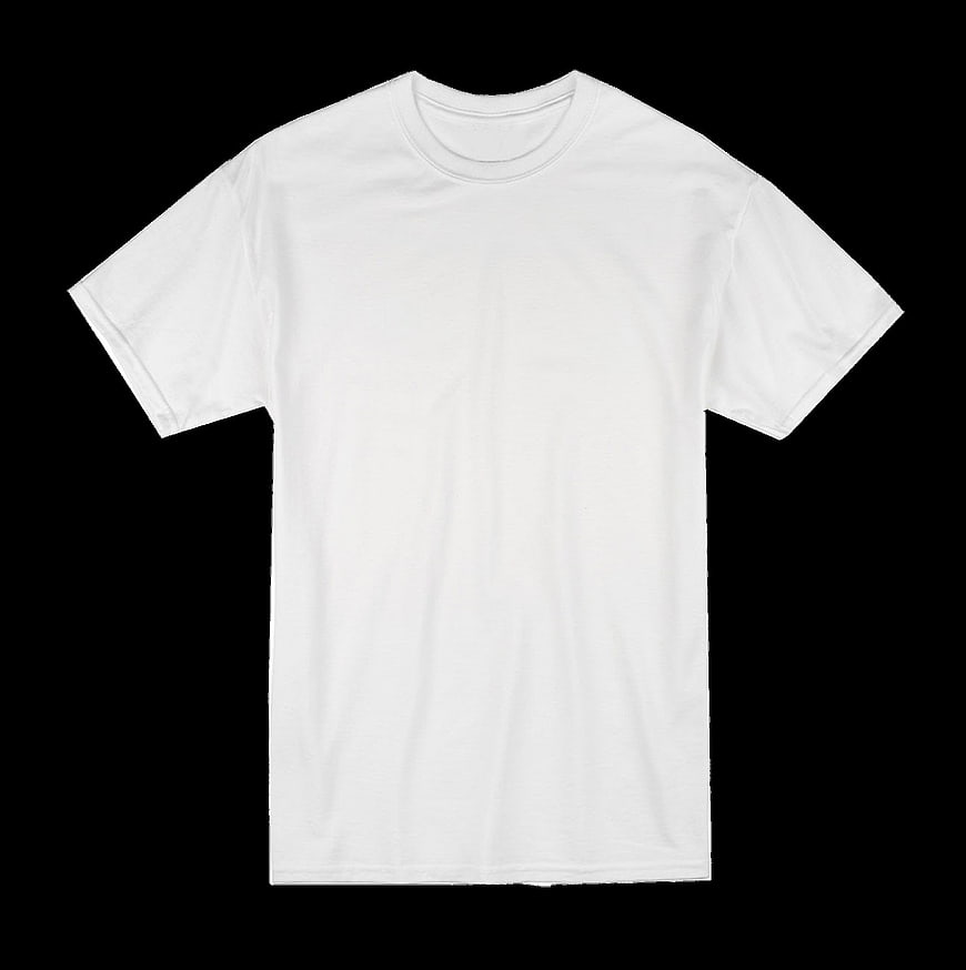 Blank White T-Shirt Mockup on Black Background