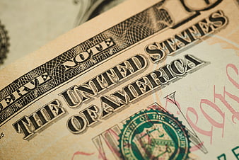 Close-up of United States Dollar Bill Text and Seal