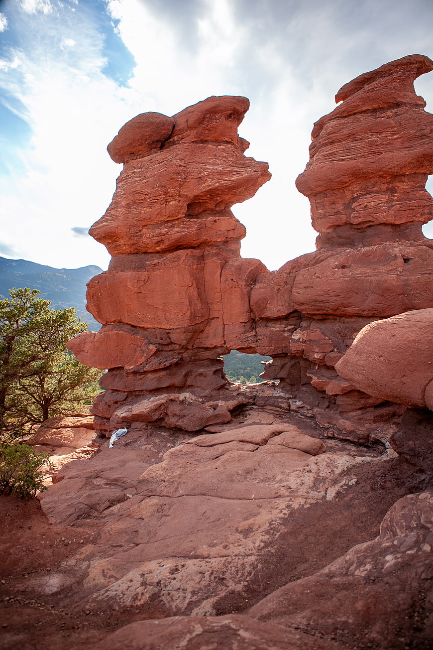 Red Rock Arch Formation in Desert Landscape