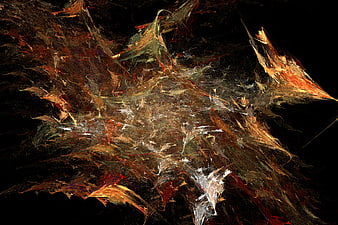 Abstract fractal art resembling autumn leaves and organic textures