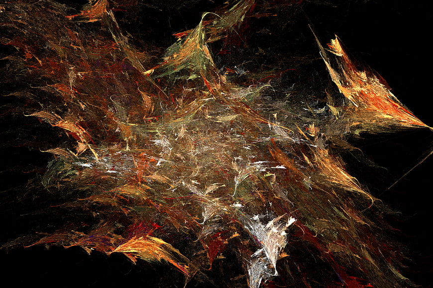 Abstract fractal art resembling autumn leaves and organic textures