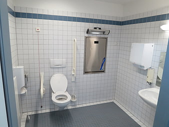 Accessible Barrier-Free Public Restroom with Changing Table