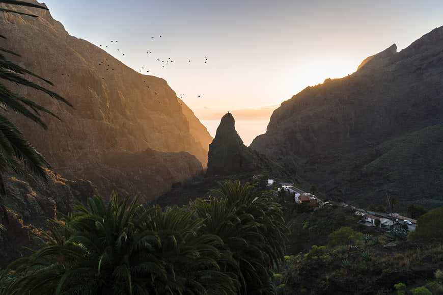 Dramatic Sunset Over Risco Pelado in La Gomera