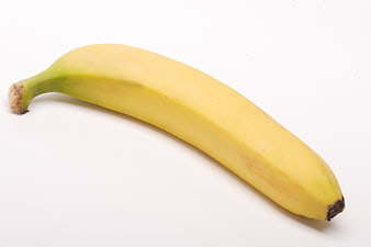 Single Ripe Yellow Banana Isolated on White Background