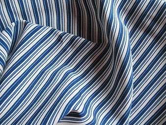 Close-up of Blue and White Striped Fabric Texture