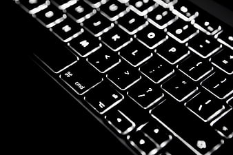 Close-up of Backlit Black Mac Keyboard