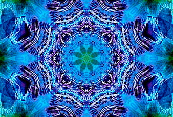 Abstract blue and purple kaleidoscope pattern design