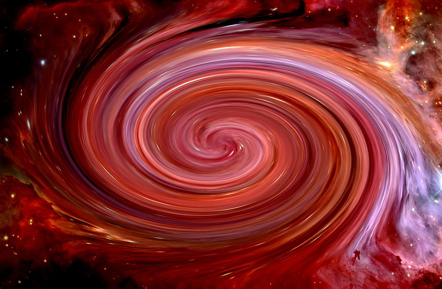 Abstract Red and Purple Cosmic Swirl Spiral Background