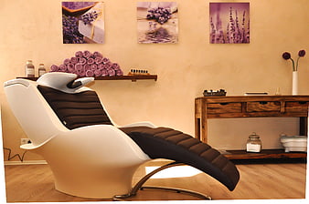 Modern hair washing station in a spa salon interior