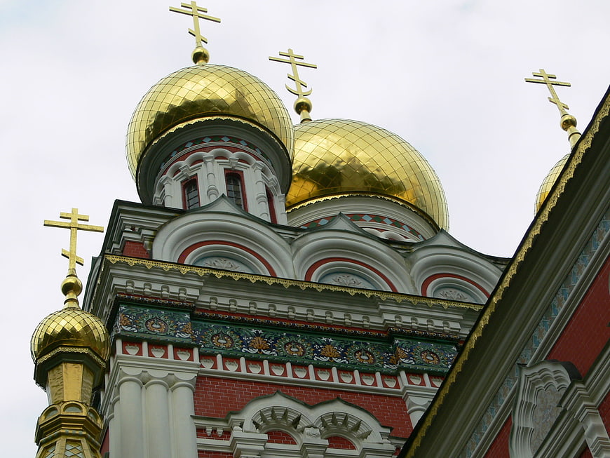 Golden domes of Alexander Nevsky Cathedral in Sofia, Bulgaria