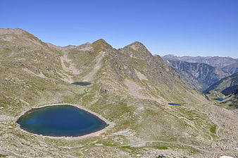 Panoramic Alpine Landscape with Mountain Lakes and Peaks