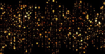 Golden Falling Stars on Black Background