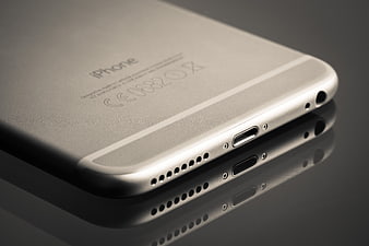 Close-up of Silver iPhone Bottom Edge with Lightning Port
