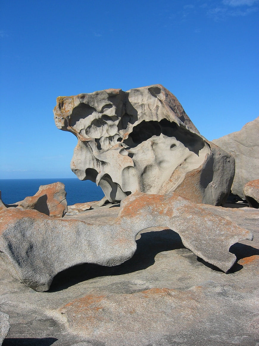 Eroded granite rock formation on Kangaroo Island coastline