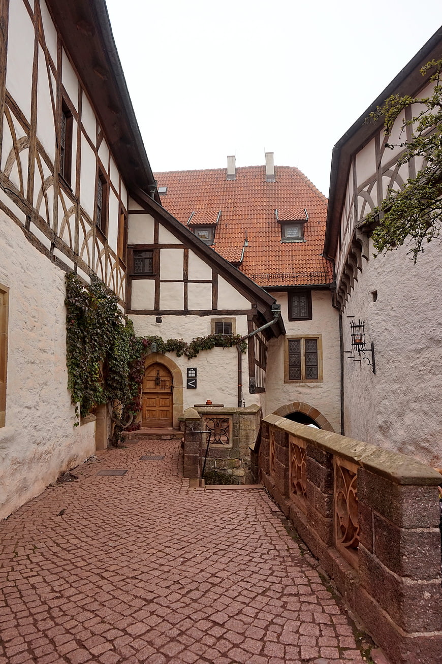 Cobblestone Alley in Wartburg Fortress, Eisenach, Germany