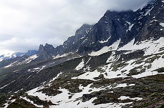 Dramatic Snowy Mountain Peaks in the French Alps