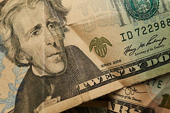 Close-up of Worn Twenty Dollar Bill
