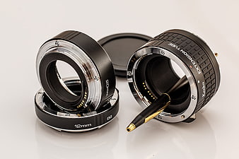 Kenko Extension Tubes and Pen on White Background
