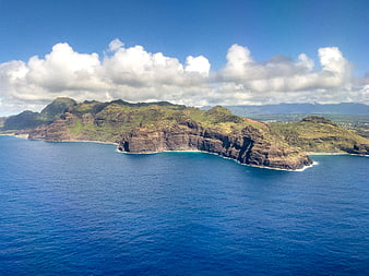 Aerial View of Dramatic Coastal Cliffs and Blue Ocean