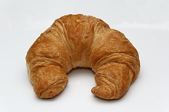 Golden Fresh Croissant Isolated On White Background