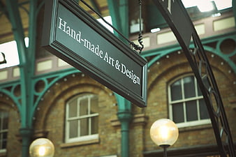 Hand-made Art & Design Sign in Historic Market Hall