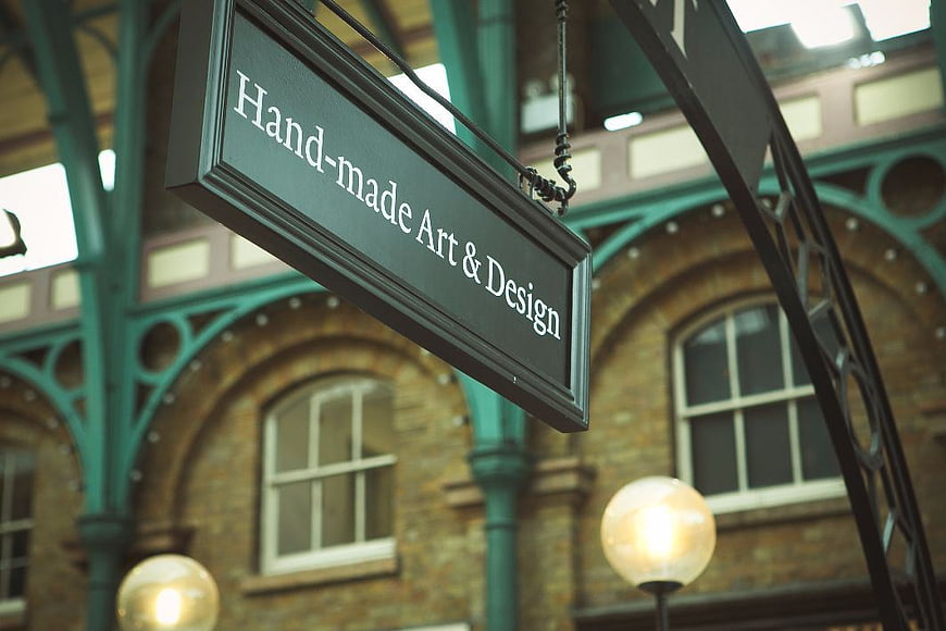 Hand-made Art & Design Sign in Historic Market Hall