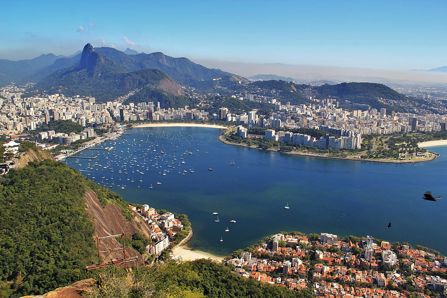 Aerial Panorama of Rio de Janeiro and Botafogo Bay