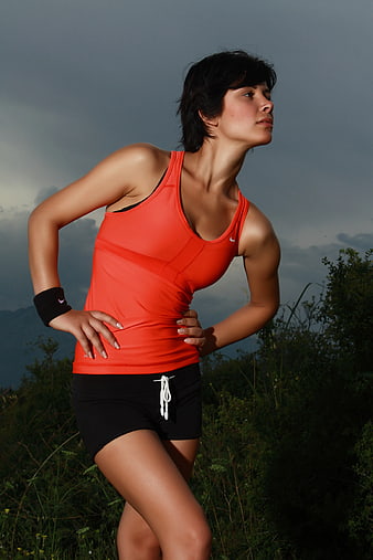 Athletic Woman Resting After Outdoor Run