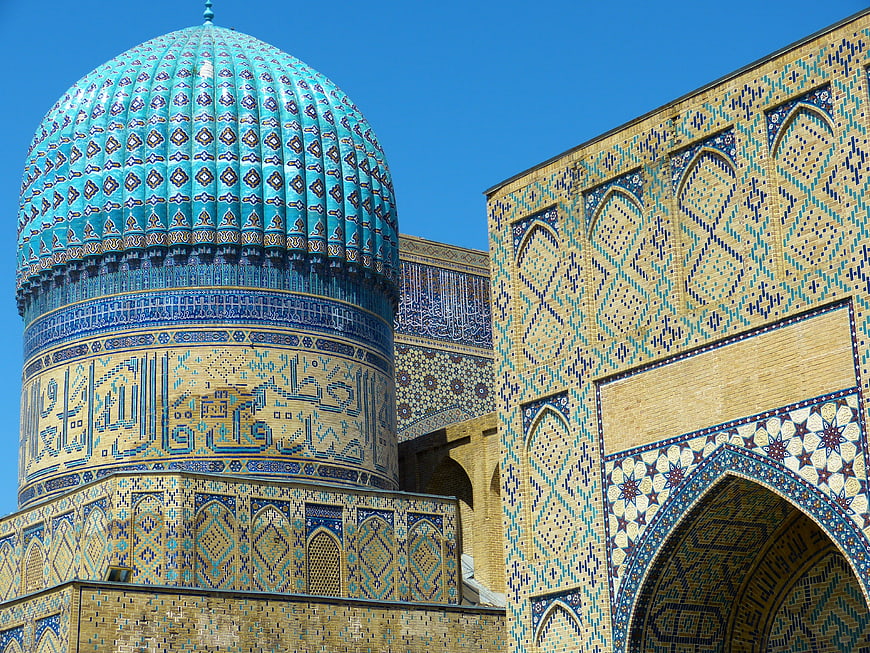 Bibi Khanym Mosque Dome and Facade in Samarkand