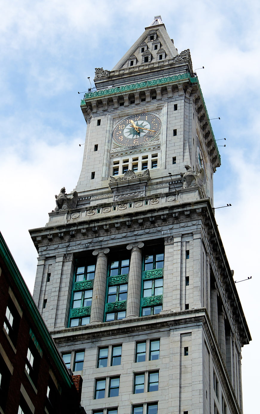 Low angle view of historic clock tower architecture