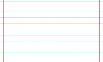 Blank Lined Notebook Paper Background with Blue and Red Lines