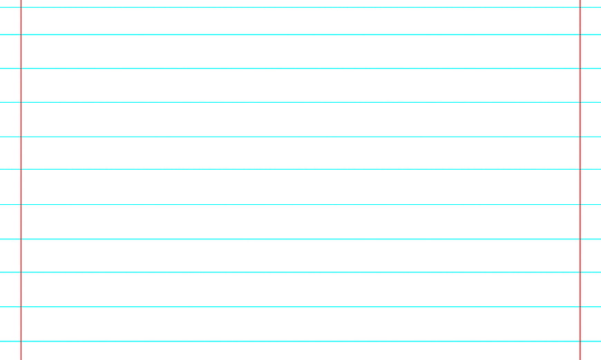 Blank Lined Notebook Paper Background with Blue and Red Lines