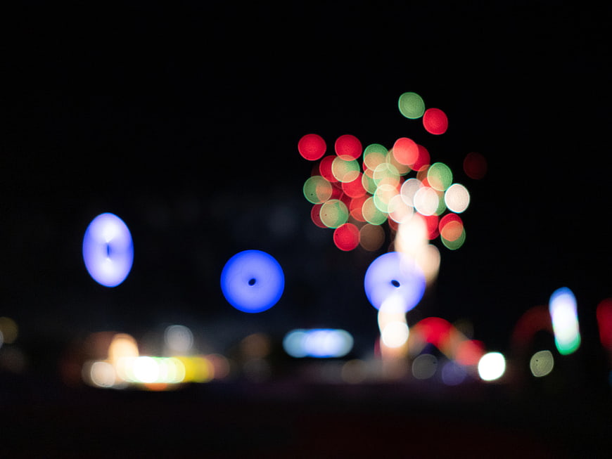 Abstract Bokeh Lights on Black Background