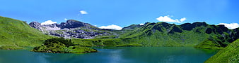 Panoramic View of Schrecksee Mountain Lake in the Allgäu Alps