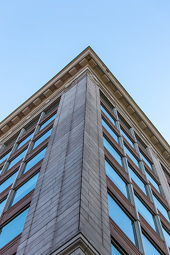 Low Angle View of Modern Office Building Corner