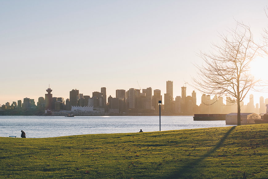 Vancouver Skyline at Sunset from Stanley Park