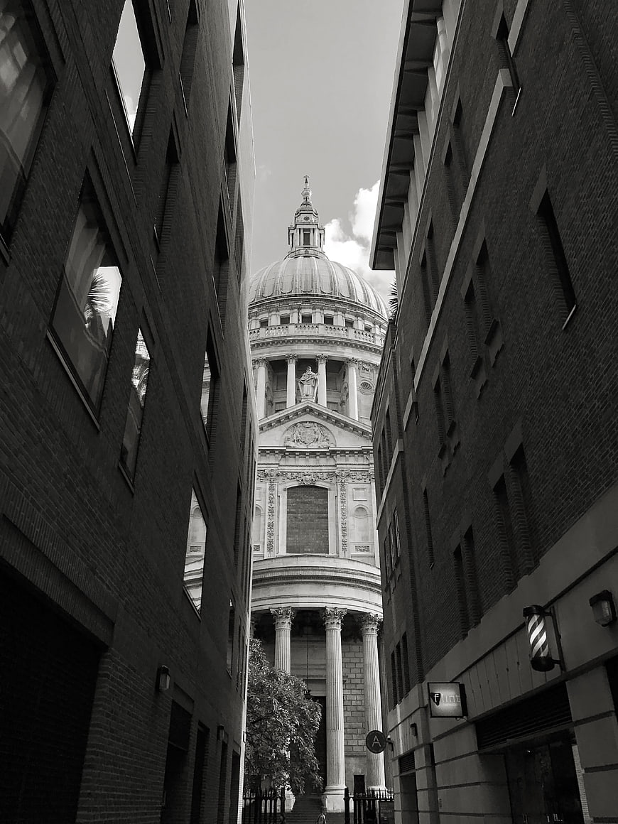St Paul's Cathedral Viewed Through Narrow London Alley