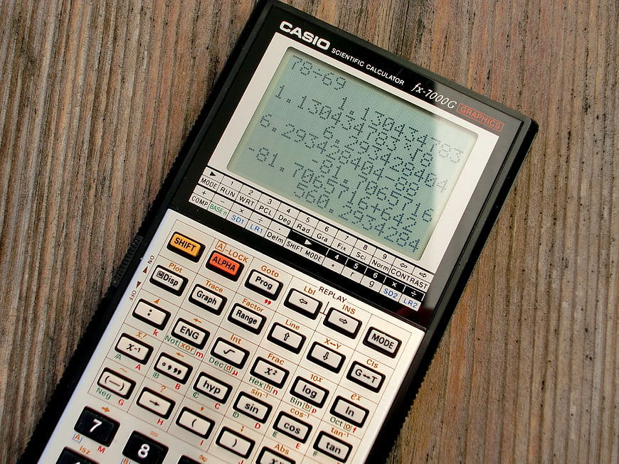 Casio Scientific Calculator on Wood