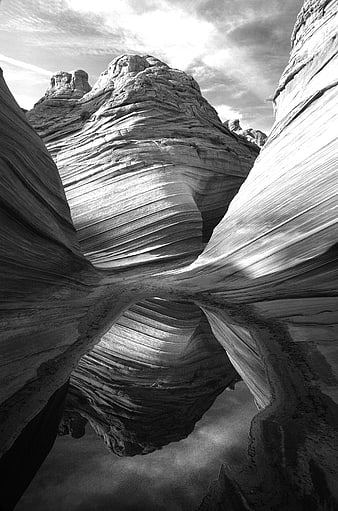 Black and White Sandstone Rock Formation Texture