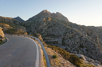 Winding Mountain Road in Mallorca at Golden Hour